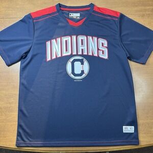 Genuine MLB Cleveland Indians XL Short Sleeve True Fan‎ Shirt Blue, Red, White